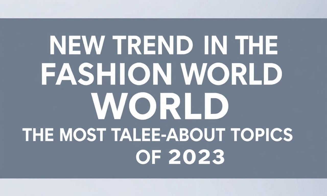 Moda Dünyasında Yeni Trendler: 2023'ün En Çok Konuştuğu Konular